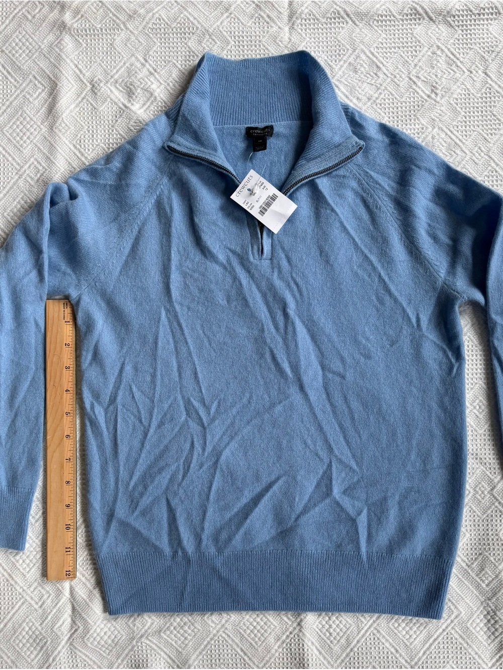 Crewcuts Light Blue Quarter-Zip Pullover Sweater 100% Cashmere